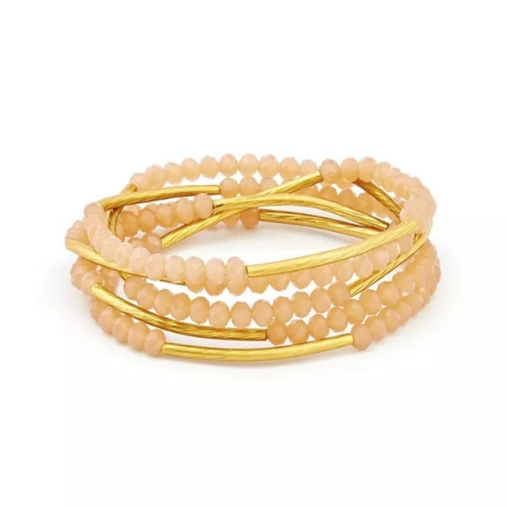 Chrysalis Peach Blossom Stretch Beaded Bracelet